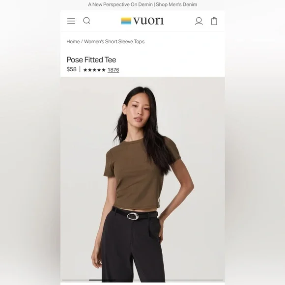 Vuori Brown Short Sleeve Tee - Picture 1 of 7